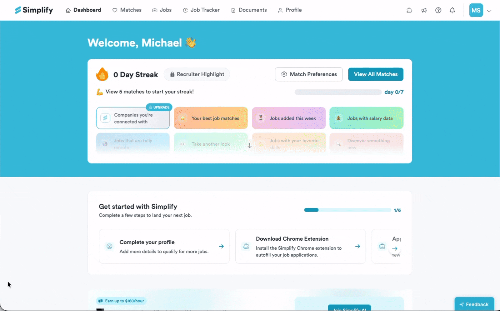 Animation showing the Profile resume picker, uploading a replacement file, and returning to the updated resume.